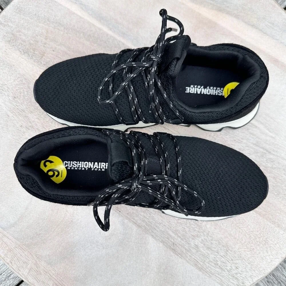 Cushionaire Zyler Womens Size 9 Black Sneaker Slip On Memory Foam Shoes New